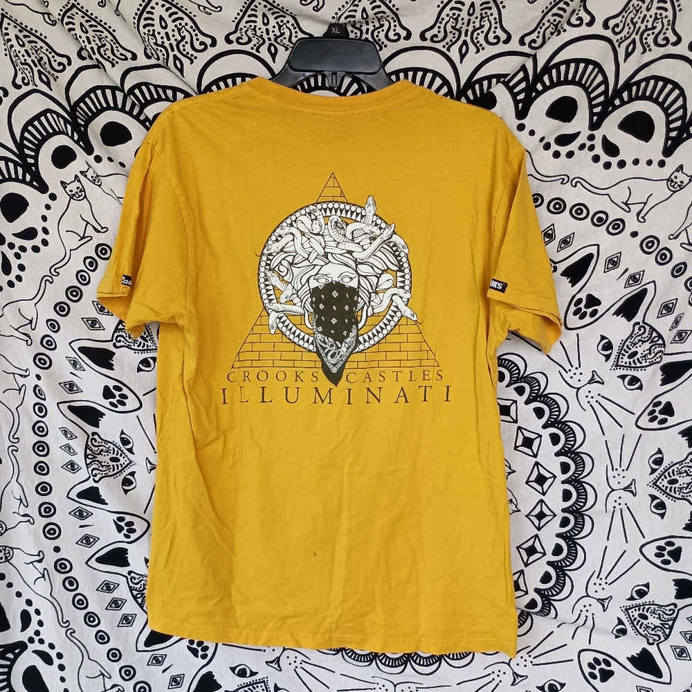 Crooks & Castles‎ Yellow Graphic Illuminati Tee